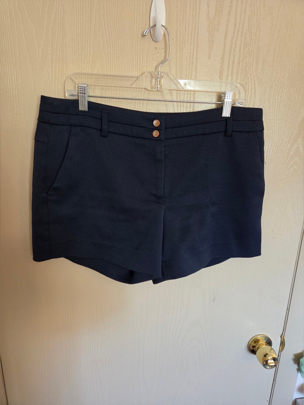Luigi Bertolli City Navy Blue Canvas Short Shorts Womens Size 42